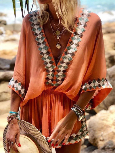 Miriam™ | Loose Beach Long Sleeve Romper