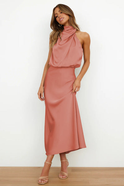 Theresa ™ | Long Dress with Halter Neck