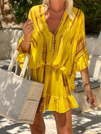Lara™ | Soft V-Neck Casual Mini Dress