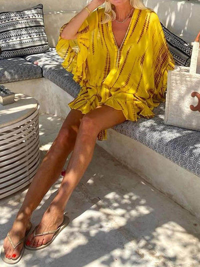 Lara™ | Soft V-Neck Casual Mini Dress
