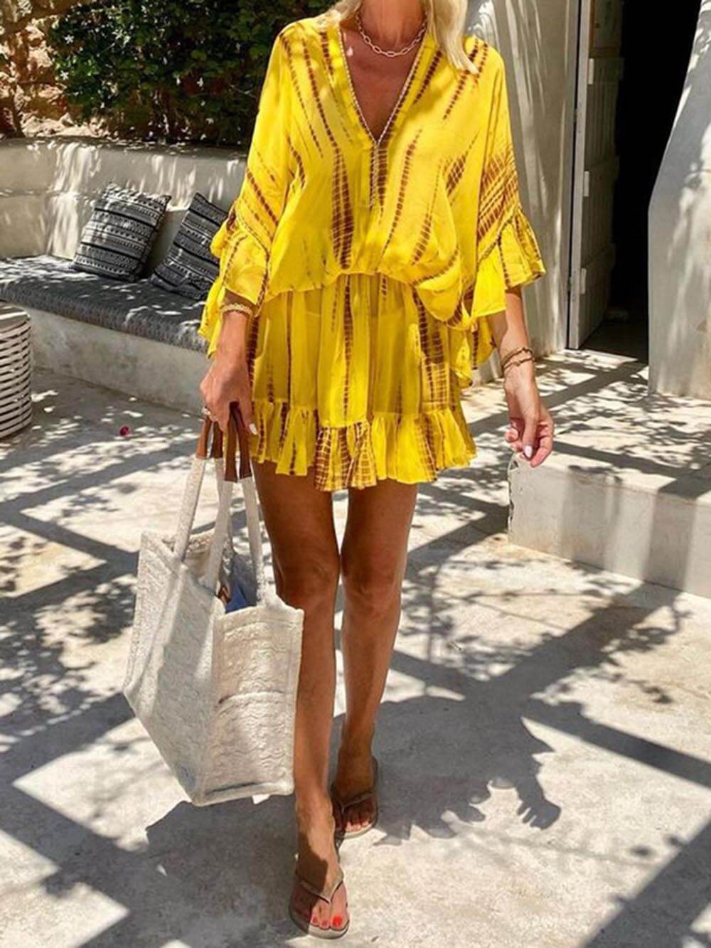 Lara™ | Soft V-Neck Casual Mini Dress