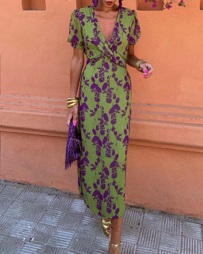 Angelina™ | Stunning V-Neck Midi Dress