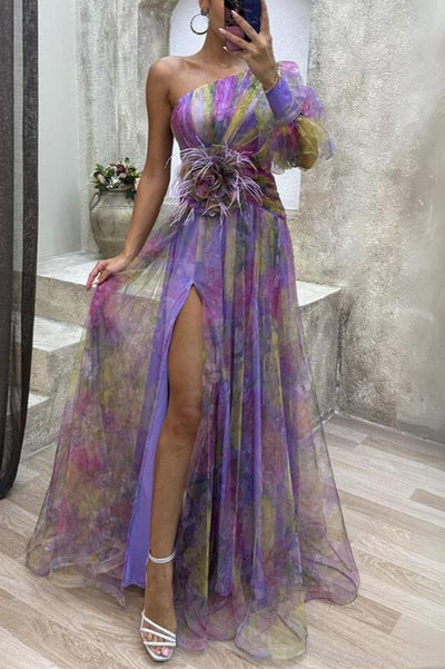 Kayla™ | Asymmetrical Long Floral Dress
