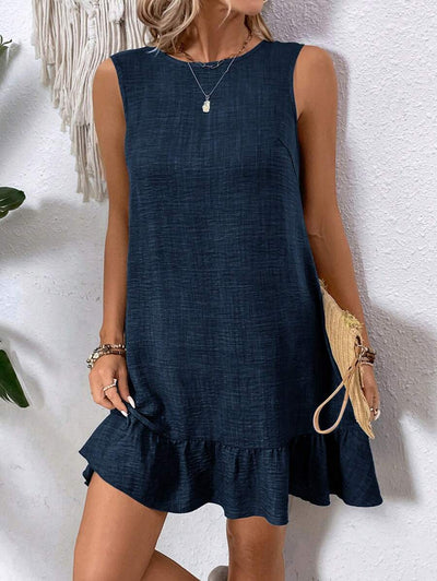 Breezaya Women's Backless Sleeveless Dress With Tie Back Design For Summer Vacation Beach Outfit