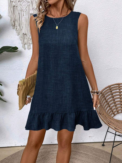 Breezaya Women's Backless Sleeveless Dress With Tie Back Design For Summer Vacation Beach Outfit