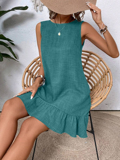 Breezaya Women's Backless Sleeveless Dress With Tie Back Design For Summer Vacation Beach Outfit