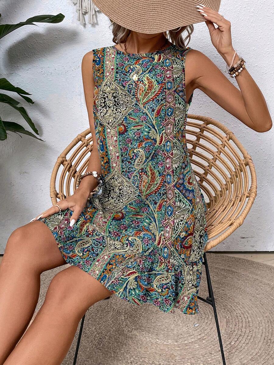 Breezaya Women's Backless Sleeveless Dress With Tie Back Design For Summer Vacation Beach Outfit