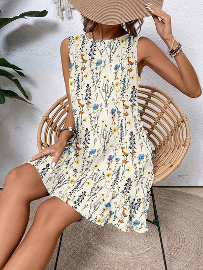 Breezaya Women's Backless Sleeveless Dress With Tie Back Design For Summer Vacation Beach Outfit