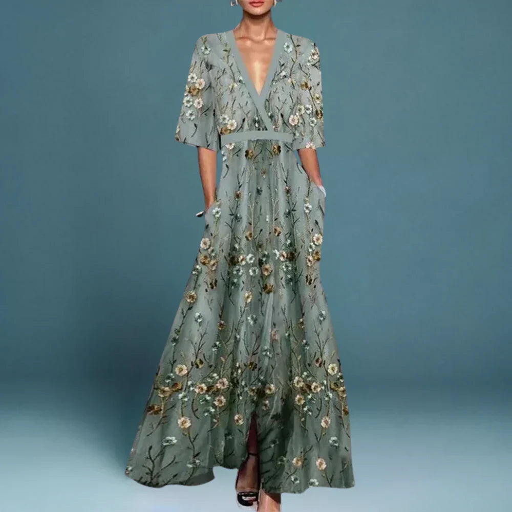 Jamie™ | Elegant Maxi Dress with Floral Pattern