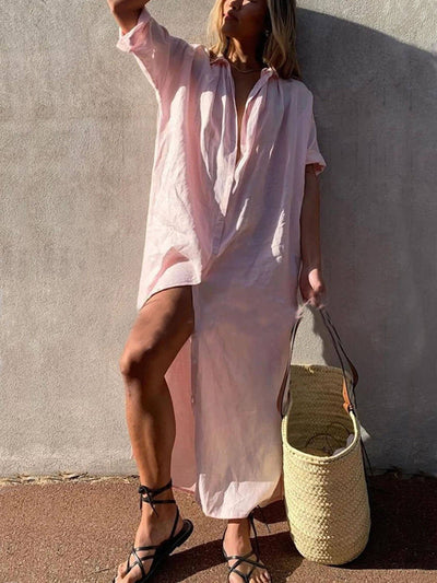 Jillian™ | Loose Shirt Maxi Dress