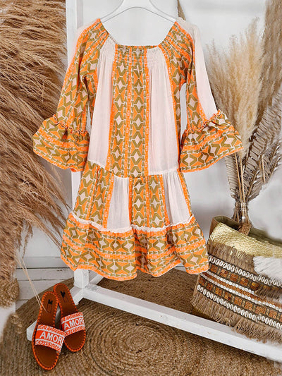 Joyce™ | Boho Off Shoulder Mini Dress