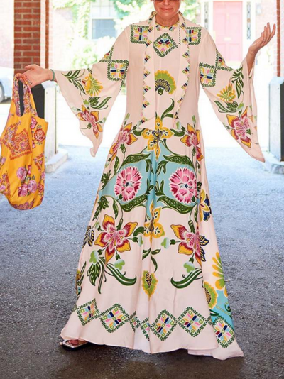 Eileen™ | Floral Long Sleeve Maxi Dress