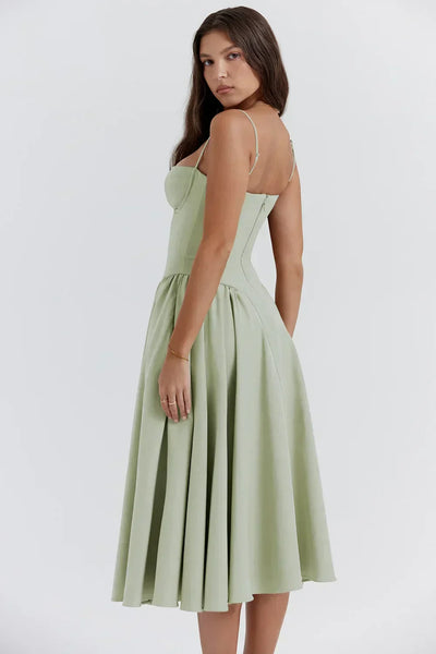 Liana ™ | Sleeveless Corset Midi Dress
