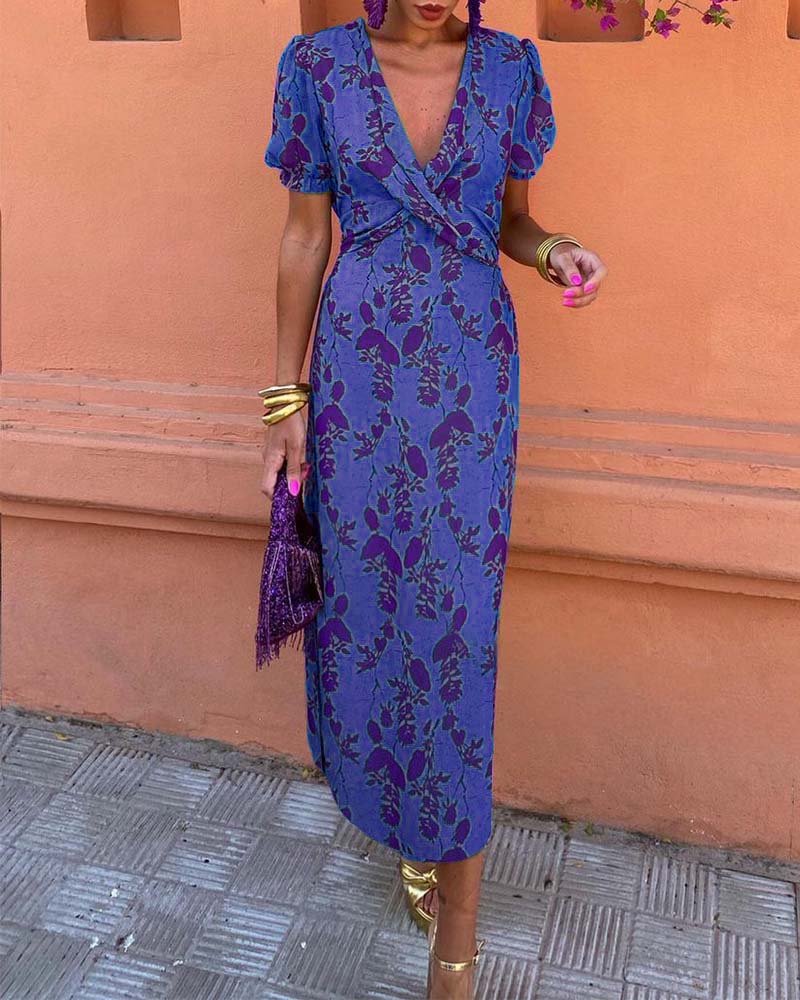 Angelina™ | Stunning V-Neck Midi Dress