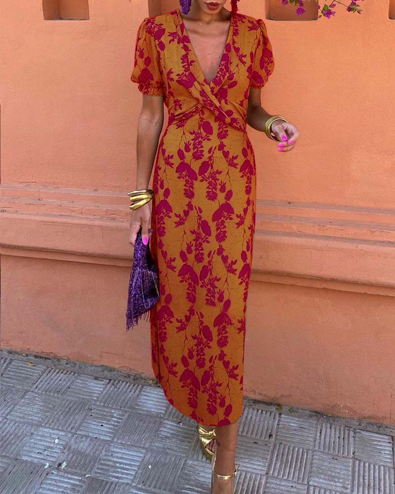 Angelina™ | Stunning V-Neck Midi Dress