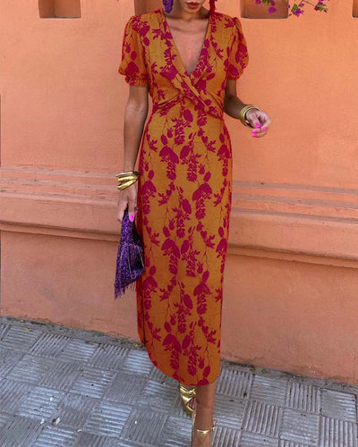 Angelina™ | Stunning V-Neck Midi Dress