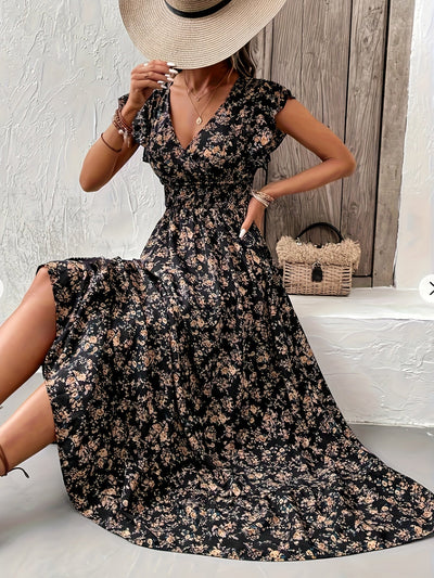 Jessa™ | Floral Print Waist Dress
