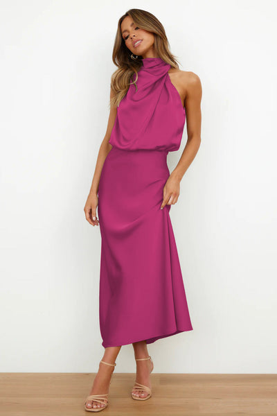 Theresa ™ | Long Dress with Halter Neck