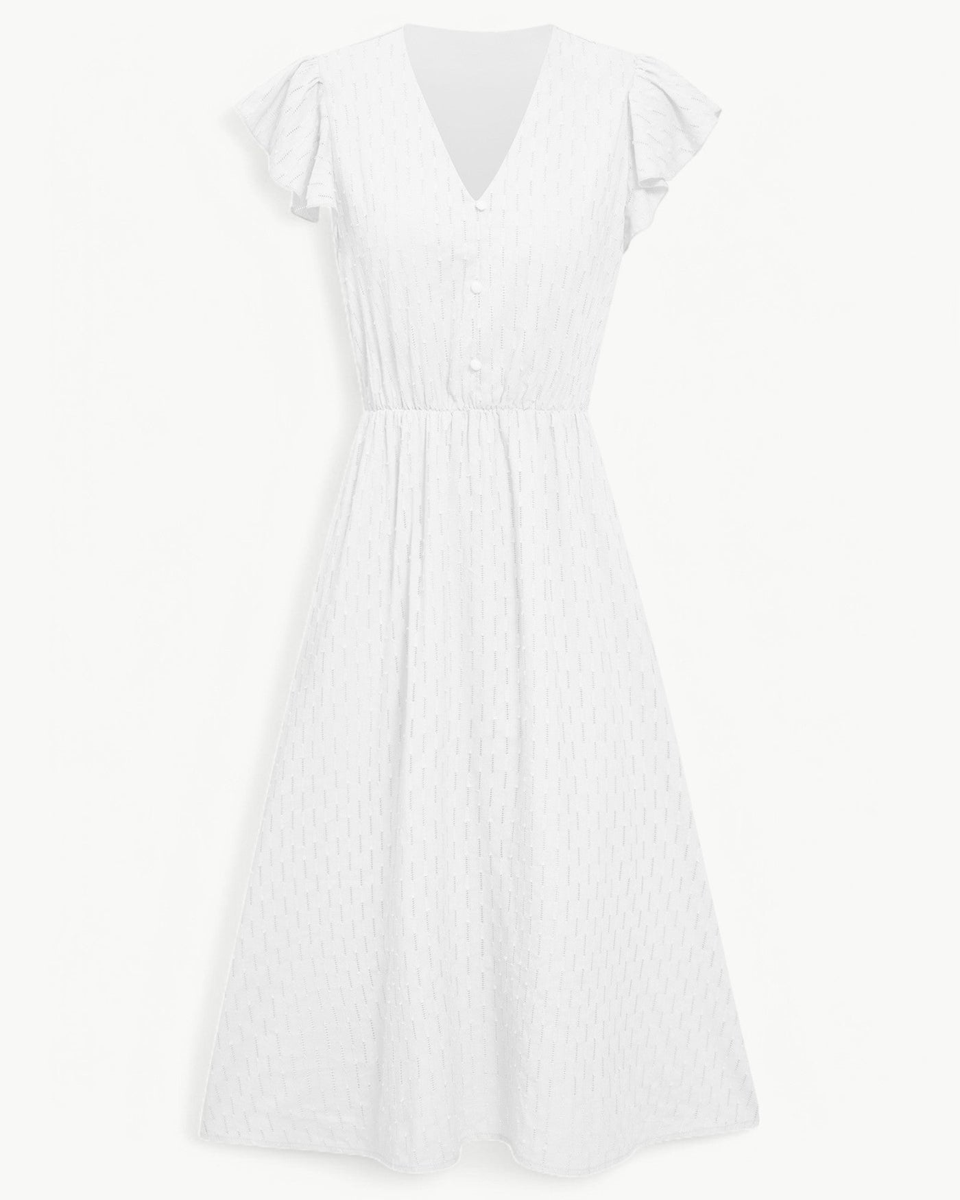 Lara™ | Dress with V-neck and Ruffled Sleeves