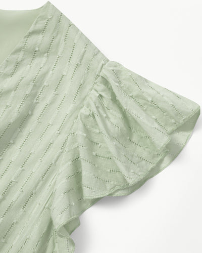 Lara™ | Dress with V-neck and Ruffled Sleeves