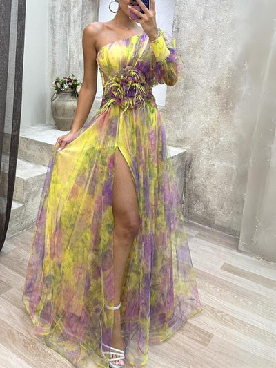 Kayla™ | Asymmetrical Long Floral Dress