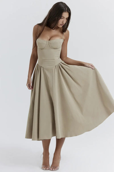 Liana ™ | Sleeveless Corset Midi Dress