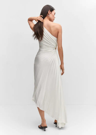 Sylviana - One Shoulder Pleated Midi Dress