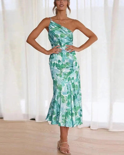Carina™ | Asymmetrical Maxi Dress with Floral Pattern