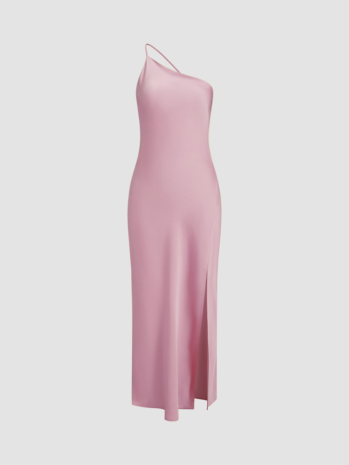 Elegant Satin Maxi with Open Back and Slit Detail