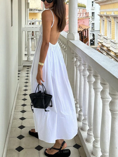 Open Back Coastal Maxi Dress
