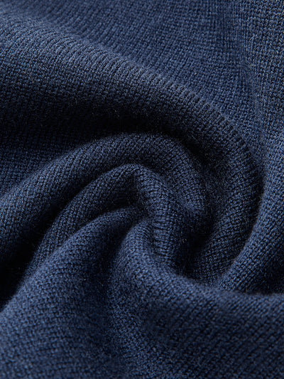 Clean-Lined Sweater and Skirt Set with Bold Trim