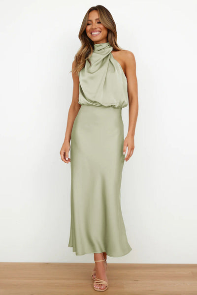 Theresa ™ | Long Dress with Halter Neck