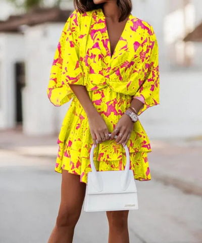 Valeria™ | Bohemian Floral Mini Dress