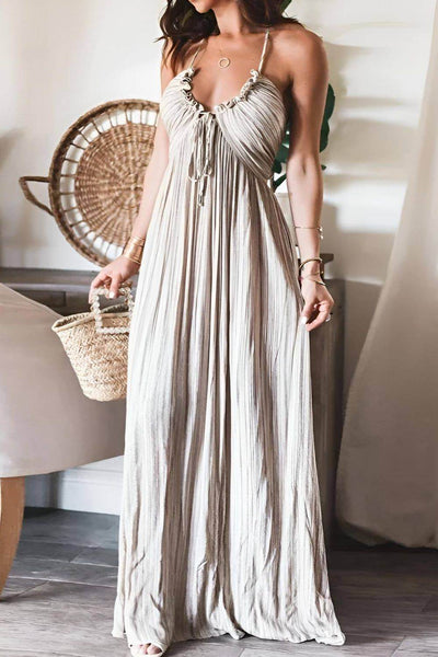 Lanie™ | Chic Pleated Maxi Dress