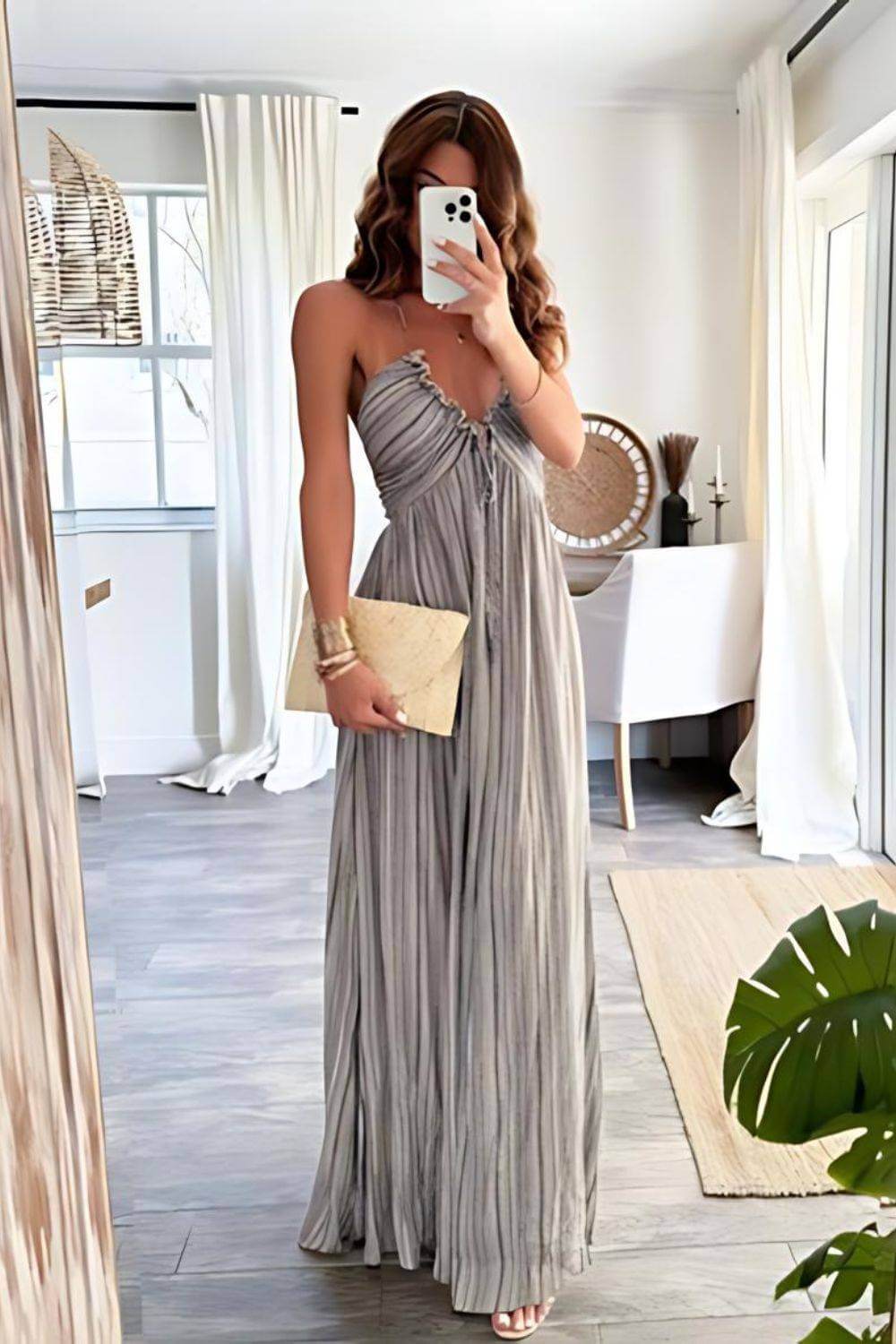 Lanie™ | Chic Pleated Maxi Dress