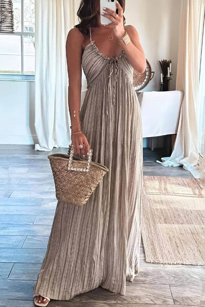 Lanie™ | Chic Pleated Maxi Dress