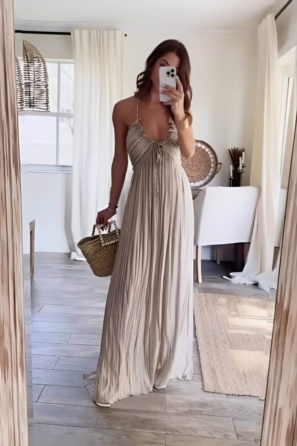 Lanie™ | Chic Pleated Maxi Dress