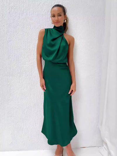 Theresa ™ | Long Dress with Halter Neck