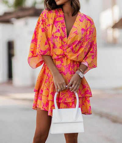 Valeria™ | Bohemian Floral Mini Dress