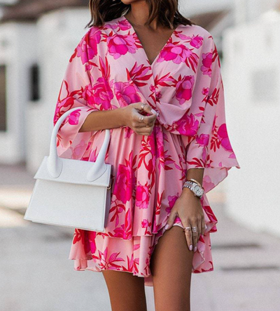 Valeria™ | Bohemian Floral Mini Dress