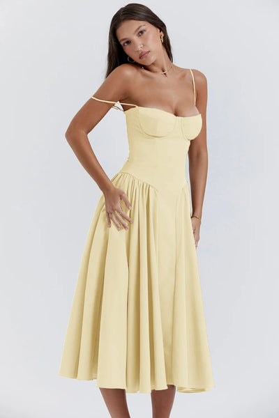 Liana ™ | Sleeveless Corset Midi Dress
