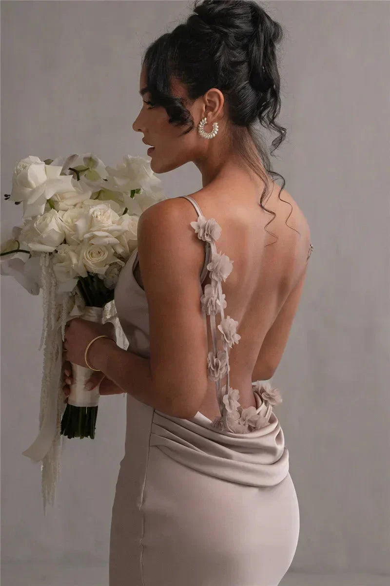 Cassiane - Satin Floral Dress