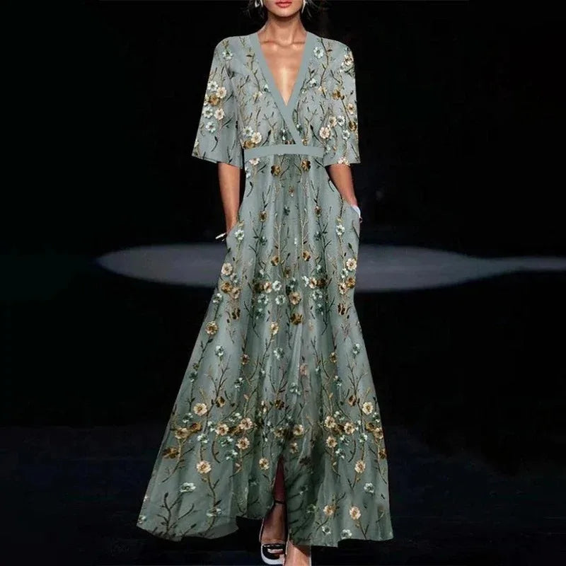 Jamie™ | Elegant Maxi Dress with Floral Pattern