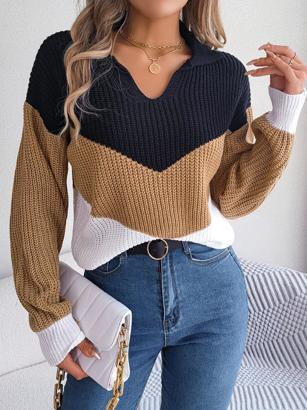 Emilia™ | Comfortable Patchwork Knit Sweater for Women