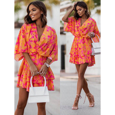 Valeria™ | Bohemian Floral Mini Dress