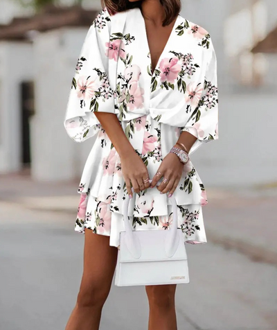 Valeria™ | Bohemian Floral Mini Dress
