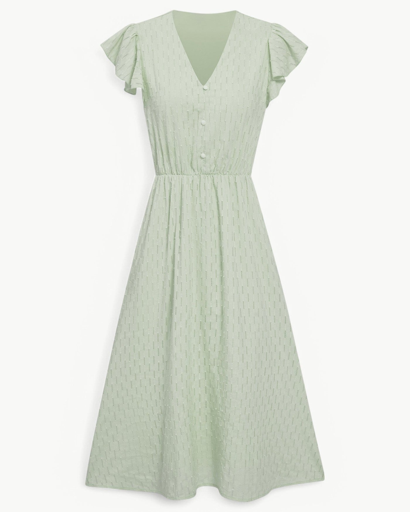 Lara™ | Dress with V-neck and Ruffled Sleeves