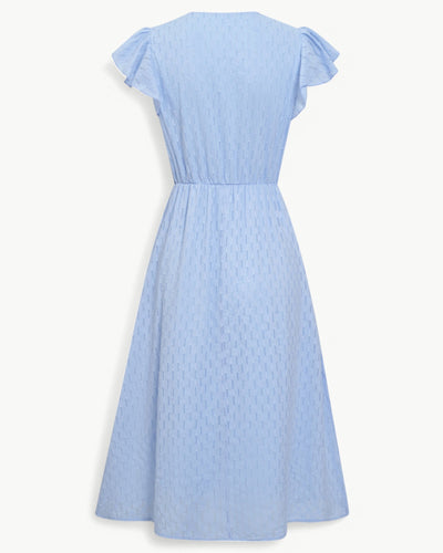 Lara™ | Dress with V-neck and Ruffled Sleeves