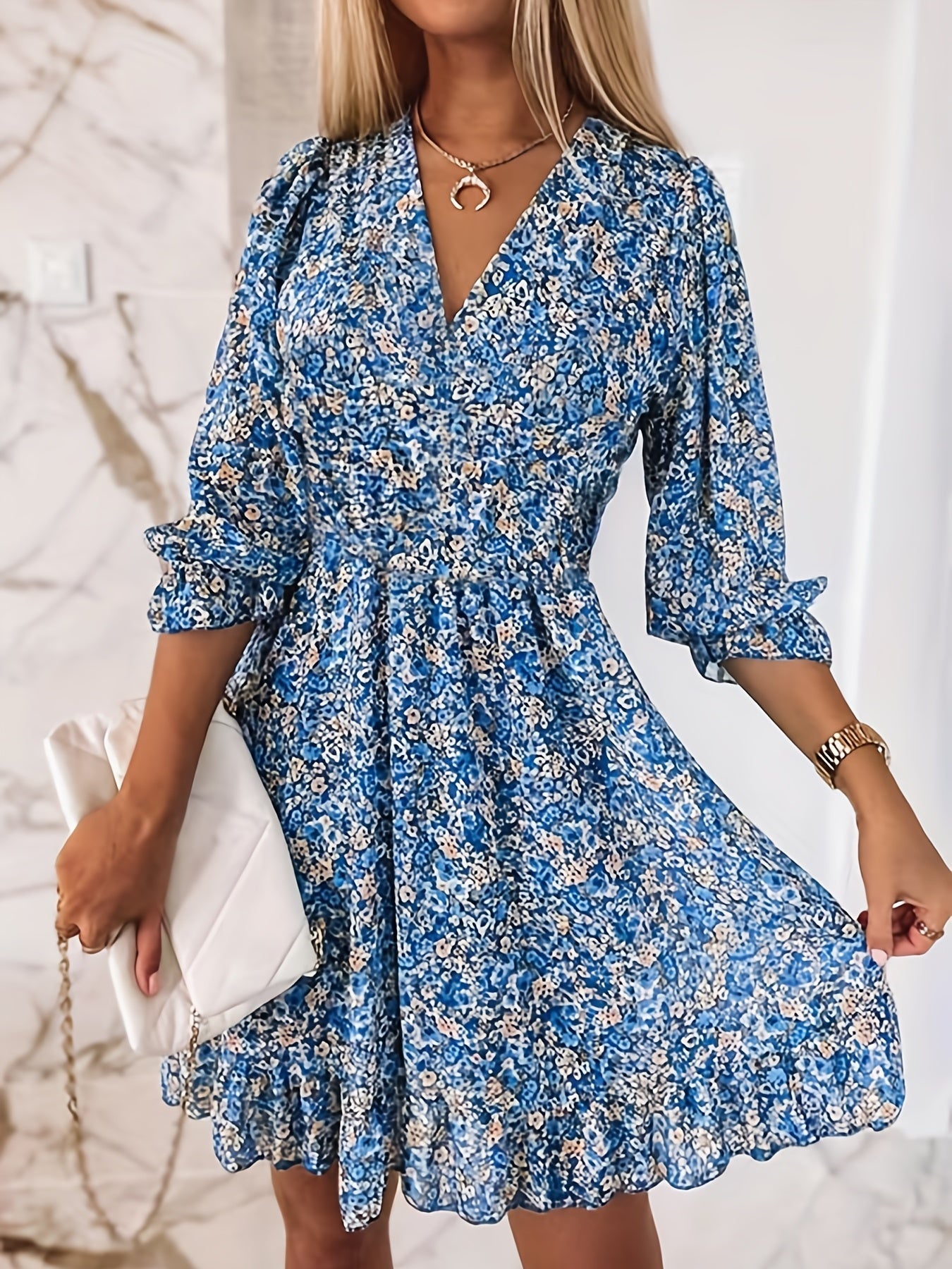 Harper™ | Floral Shirred Waist Dress