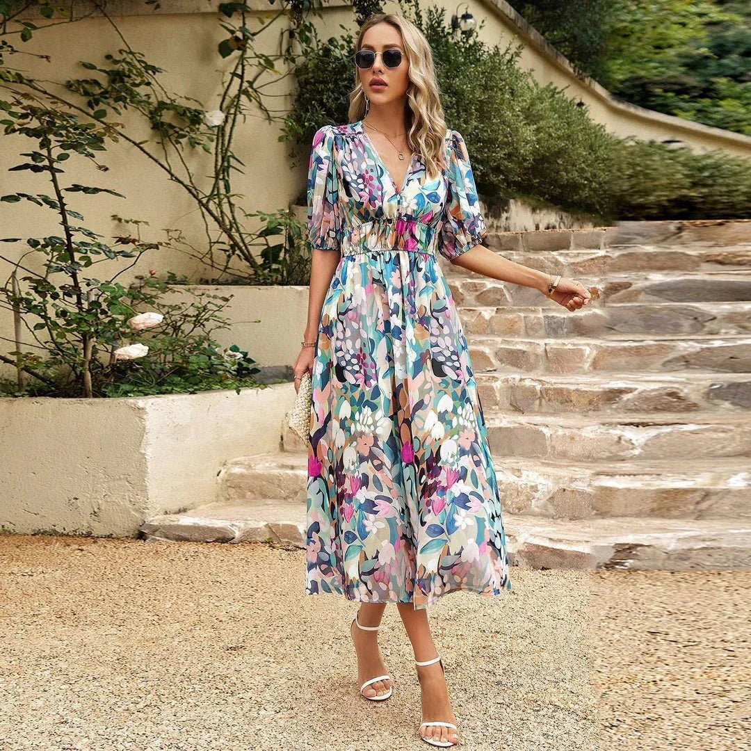 Emma™ | Colorful V-neck Dress